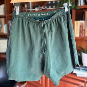 Outdoor Voices Running Shorts – Green with Liner (Size Small)